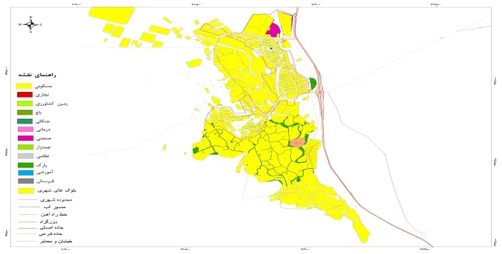 نقشه شیپ فایل (GIS) شهر درجزین 1404 + عکس با کیفیت
