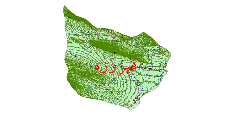 دانلود نقشه های شیپ فایل شهرستان فیروزه + کاملترین لایه GIS