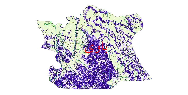 دانلود نقشه های شیپ فایل شهرستان باوی + کاملترین لایه GIS