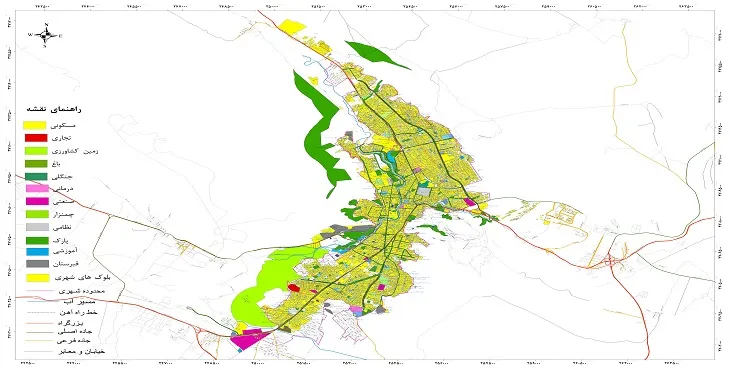 نقشه شیپ فایل (GIS) شهر خرم آباد 1405 + عکس با کیفیت