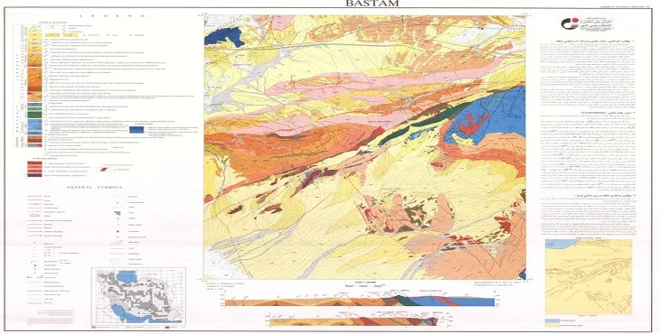 نقشه زمین‌ شناسی محدوده شهری بسطام + تصویر با کیفیت بالا