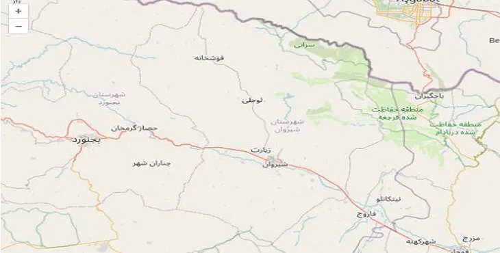 دانلود نقشه شهرستان شیروان + pdf با کیفیت بالا