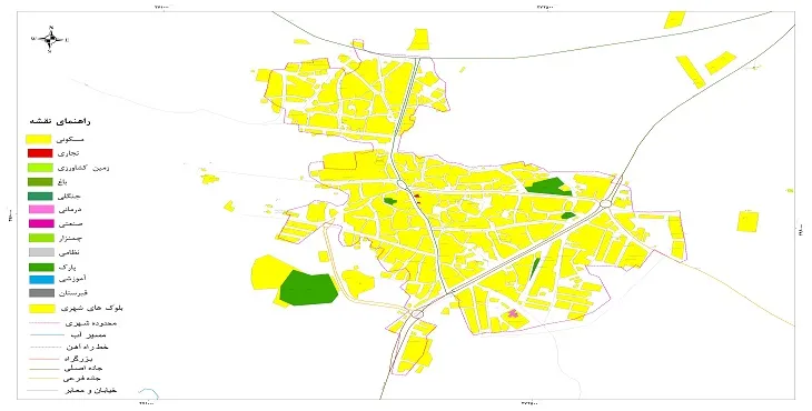 نقشه شیپ فایل (GIS) شهر زرین رود 1404 + عکس با کیفیت