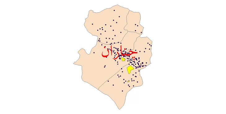 دانلود نقشه شیپ فایل (GIS) تقسیمات سیاسی شهرستان چناران سال 1400