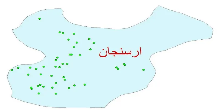 دانلود نقشه شیپ فایل کیفیت آب چاه های شهرستان ارسنجان