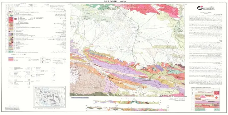 نقشه زمین‌ شناسی محدوده شهری بردسیر + تصویر با کیفیت بالا