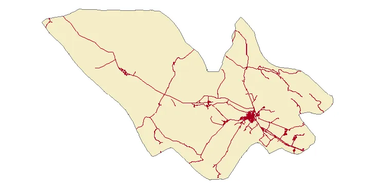 جدیدترین نقشه شیپ فایل راه های شهرستان زرند + PDF