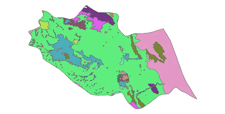 بروزترین نقشه شیپ فایل کاربری اراضی شهرستان درمیان + PDF