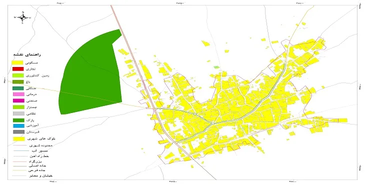 نقشه شیپ فایل (GIS) شهر اسفرورین 1404 + عکس با کیفیت