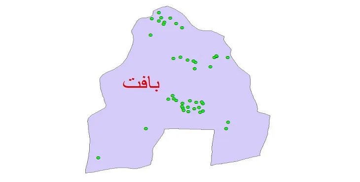 دانلود نقشه شیپ فایل کیفیت آب چاه های شهرستان بافت