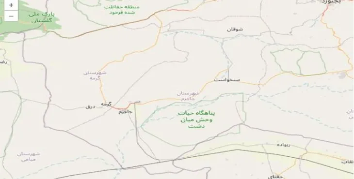 دانلود نقشه شهرستان جاجرم + pdf با کیفیت بالا