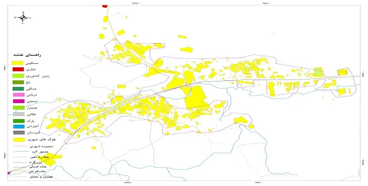 نقشه شیپ فایل (GIS) شهر آبژدان 1404 + عکس با کیفیت