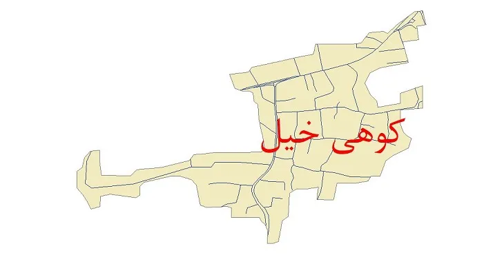 دانلود نقشه شیپ فایل شبکه معابر شهر کوهی خیل