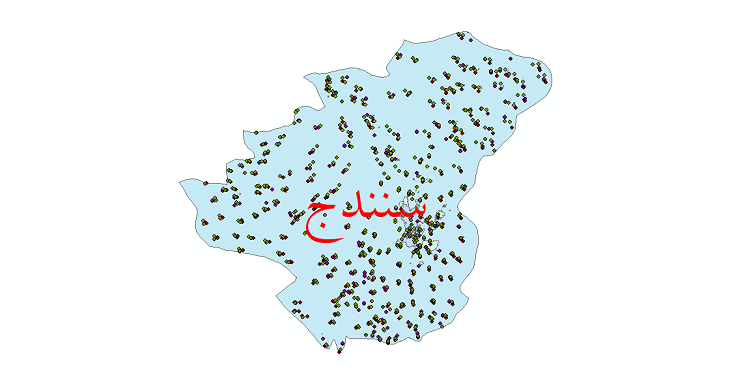 دانلود نقشه شیپ فایل جمعیت نقاط شهری و روستایی شهرستان سنندج از سال 1335 تا 1395