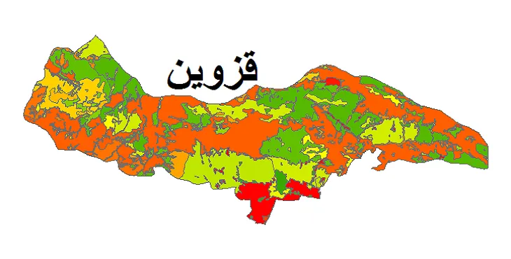 بروزترین نقشه شیپ فایل کاربری اراضی شهرستان قزوین + PDF