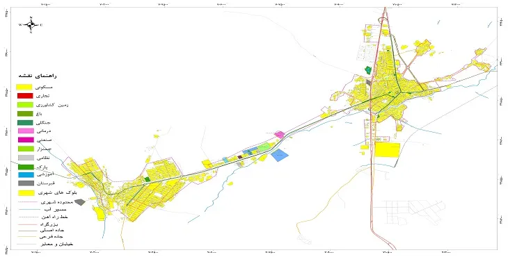 نقشه شیپ فایل (GIS) شهر صفاشهر 1404 + عکس با کیفیت
