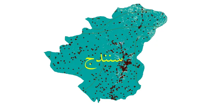 دانلود نقشه های شیپ فایل شهرستان سنندج + کاملترین لایه GIS
