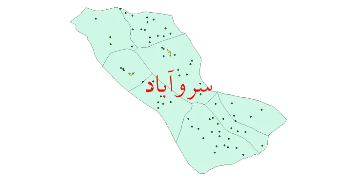دانلود نقشه شیپ فایل (GIS) تقسیمات سیاسی شهرستان سروآباد سال 1400