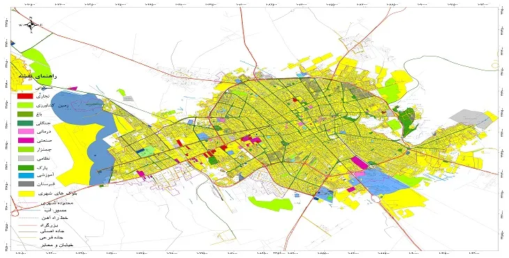 نقشه شیپ فایل (GIS) شهر کرمان 1404 + عکس با کیفیت