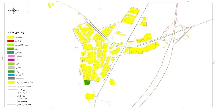 نقشه شیپ فایل (GIS) شهر رباط سنگ 1404 + عکس با کیفیت