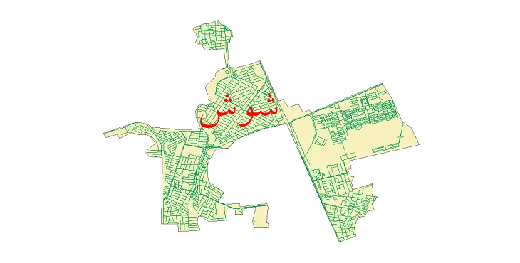 دانلود نقشه شیپ فایل شبکه معابر شهر شوش