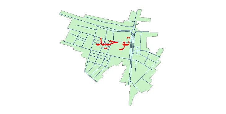 دانلود نقشه شیپ فایل شبکه معابر شهر توحید