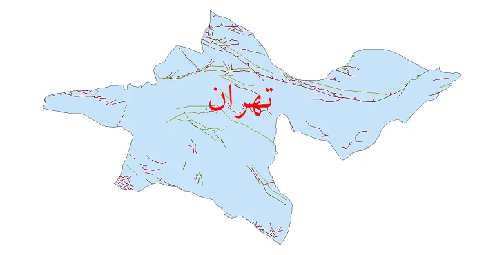 دانلود نقشه شیپ فایل (GIS) گسل های استان تهران