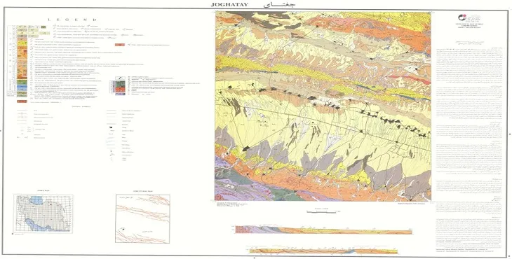 نقشه زمین‌ شناسی محدوده شهری جغتای + تصویر با کیفیت بالا