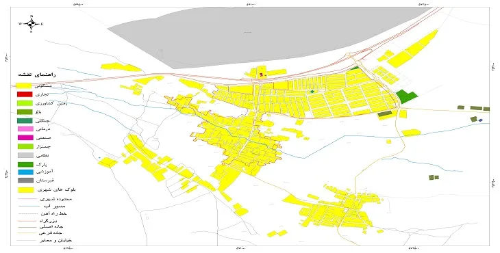 نقشه شیپ فایل (GIS) شهر گلشن 1404 + عکس با کیفیت