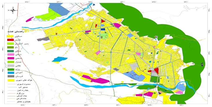 نقشه شیپ فایل (GIS) شهر یاسوج 1404 + عکس با کیفیت