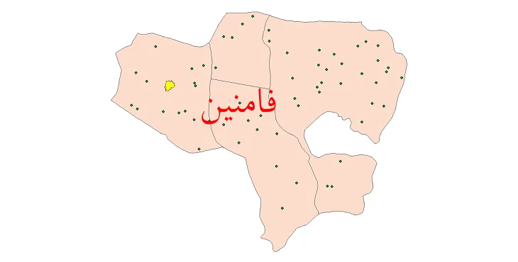 دانلود نقشه شیپ فایل (GIS) تقسیمات سیاسی شهرستان فامنین سال 1400