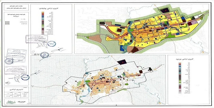 دانلود نقشه کاربری اراضی شهر نورآباد دلفان | وضع موجود+پیشنهادی