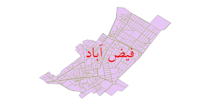 دانلود نقشه شیپ فایل شبکه معابر شهر فیض آباد