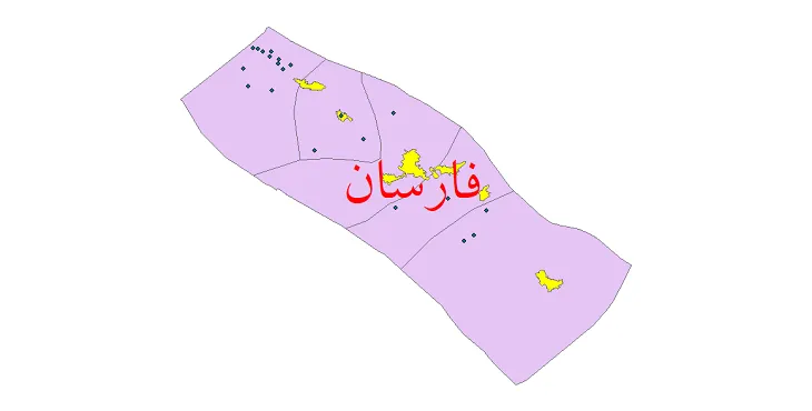 دانلود نقشه شیپ فایل (GIS) تقسیمات سیاسی شهرستان فارسان سال 1400