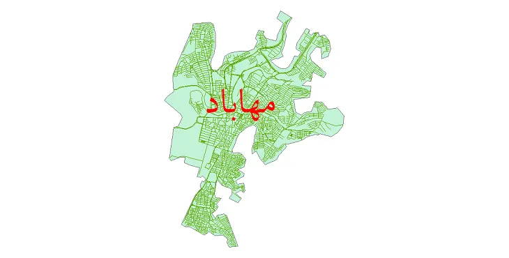 دانلود نقشه شیپ فایل شبکه معابر شهر مهاباد