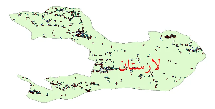 دانلود نقشه شیپ فایل جمعیت نقاط شهری و روستایی شهرستان لارستان از سال 1335 تا 1395