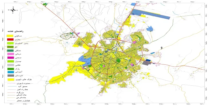 نقشه شیپ فایل (GIS) شهر همدان 1405 + عکس با کیفیت