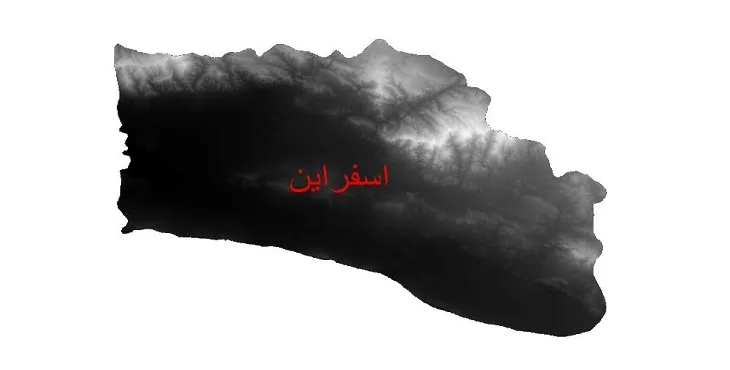 دانلود نقشه دم (DEM) شهرستان اسفراین | دقت 30 متر