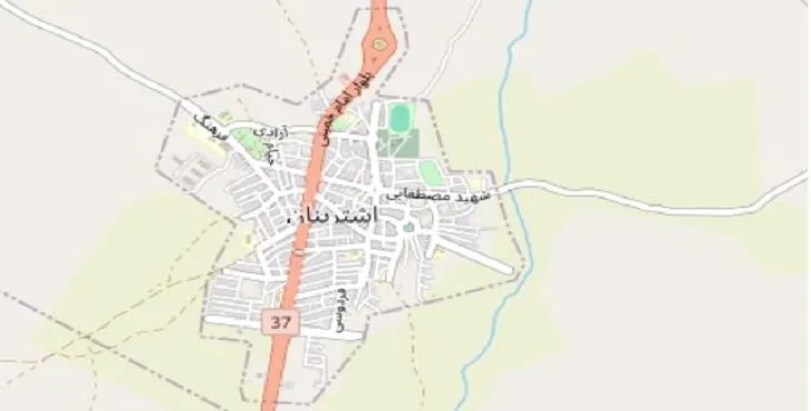 دانلود نقشه شهر اشترینان + pdf با کیفیت بالا