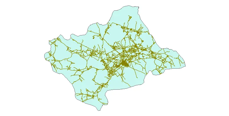 جدیدترین نقشه شیپ فایل راه های شهرستان خمین + PDF