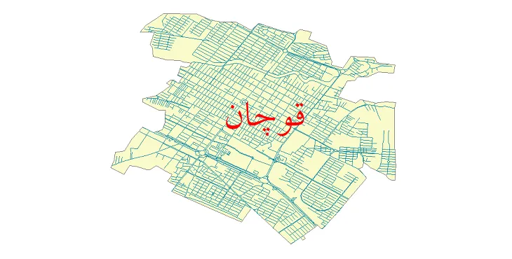 دانلود نقشه شیپ فایل شبکه معابر شهر قوچان