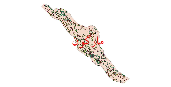 دانلود نقشه شیپ فایل جمعیت نقاط شهری و روستایی شهرستان مارگون از سال 1335 تا 1395