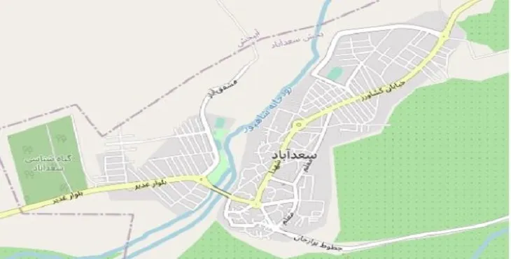 دانلود نقشه شهر سعدآباد + pdf با کیفیت بالا