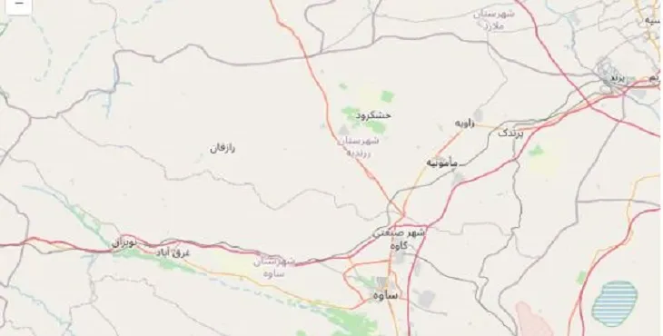 دانلود نقشه شهرستان زرندیه + pdf با کیفیت بالا