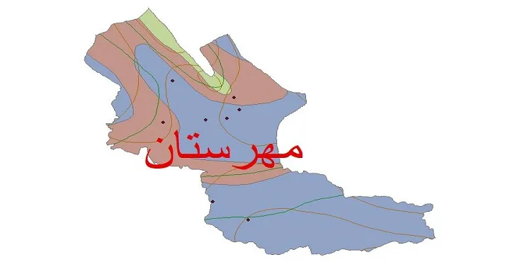 نقشه شیپ فایل اقلیمشناسی شهرستان مهرستان + 7 لایه اقلیمی