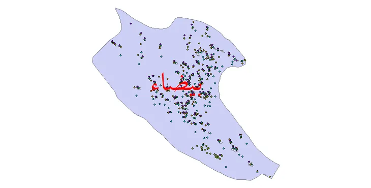 دانلود نقشه شیپ فایل جمعیت نقاط شهری و روستایی شهرستان بیضاء از سال 1335 تا 1395