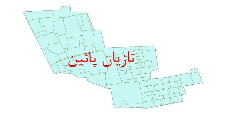 دانلود نقشه شیپ فایل شبکه معابر شهر تازیان پایین