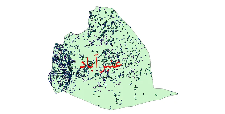 دانلود نقشه شیپ فایل جمعیت نقاط شهری و روستایی شهرستان عنبرآباد از سال 1335 تا 1395