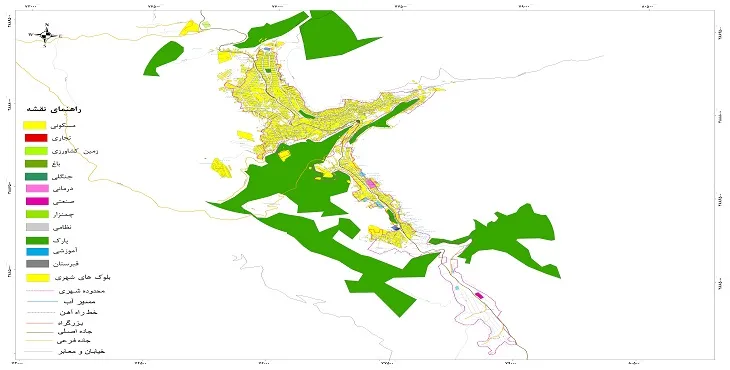 نقشه شیپ فایل (GIS) شهر پاوه 1404 + عکس با کیفیت