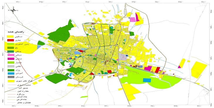 نقشه شیپ فایل (GIS) شهر ساوه 1405 + عکس با کیفیت